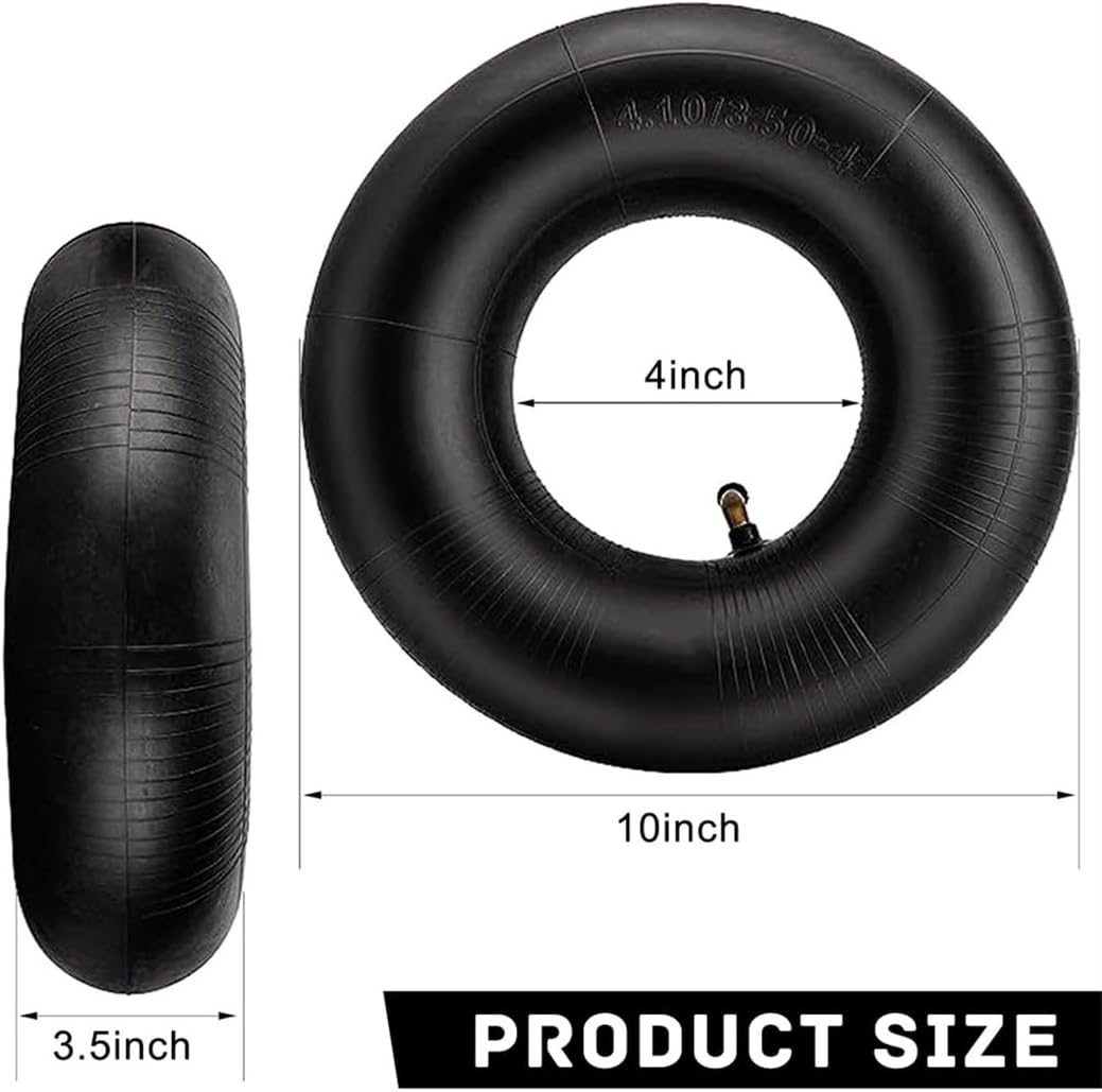 4.10/3.50-4 Inner Tube 2 Pack Heavy Duty Replacement Inner Tubes with TR-87 Bent Valve Stem for
