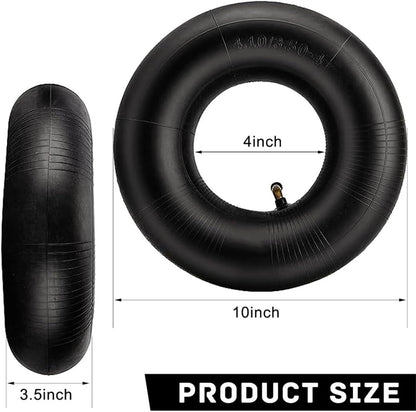 4.10/3.50-4 Inner Tube 2 Pack Heavy Duty Replacement Inner Tubes with TR-87 Bent Valve Stem for