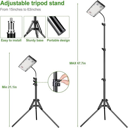 LBW Grow Light with Stand, Full Spectrum LED Plant Light, Floor Grow Lamp with 63" Adjustable