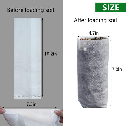 Belit 50 Pcs 10.2" H Deep Nursery Grow Bags, Non-Woven Plants Pots Container for Starting Rooted