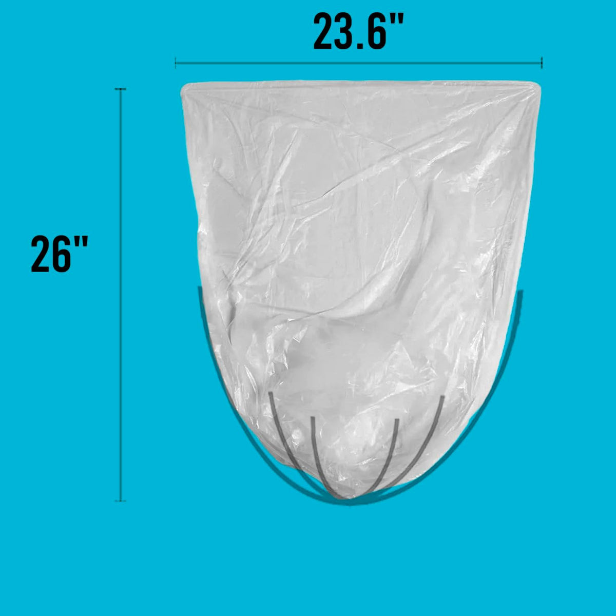 Trash Bags 8-10 Gallon, 300 Count Bulk, Clear Plastic Recycling Bags, Multi-purpose Garbage Bags