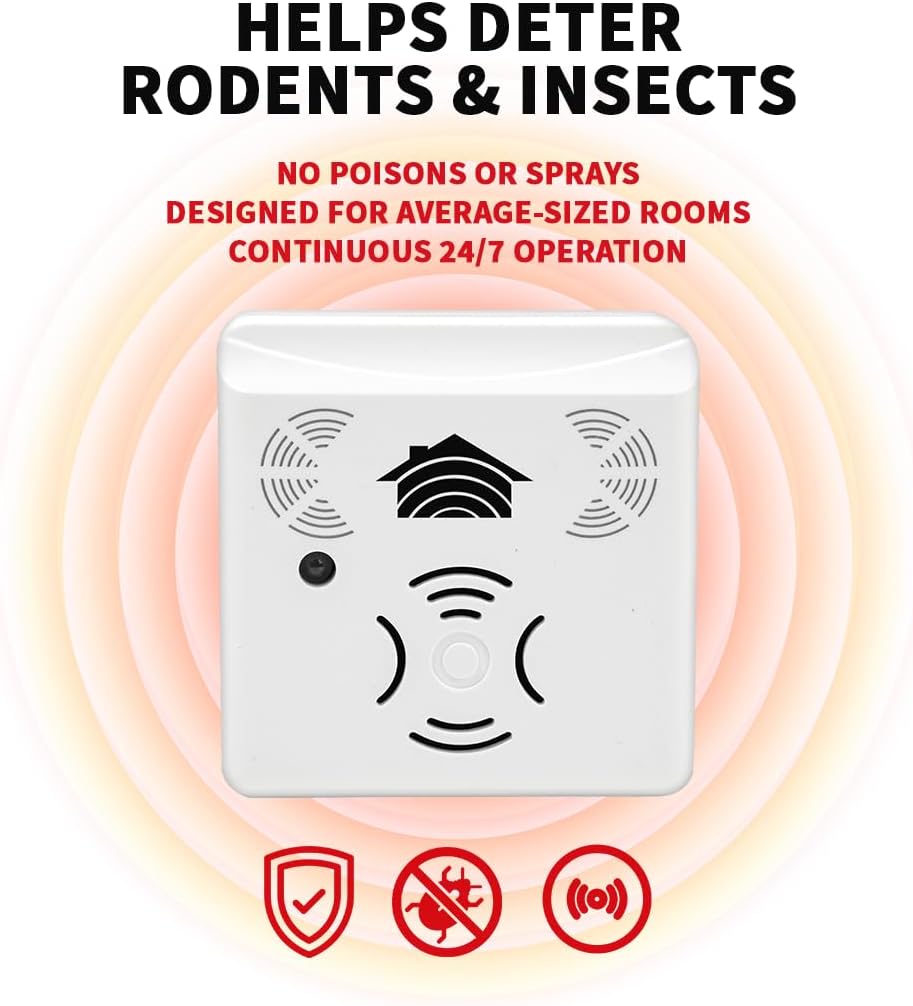 Riddex Sonic Plus Ultrasonic Pest Repeller, Plugs in with extra Outlets Indoor Use - Insect