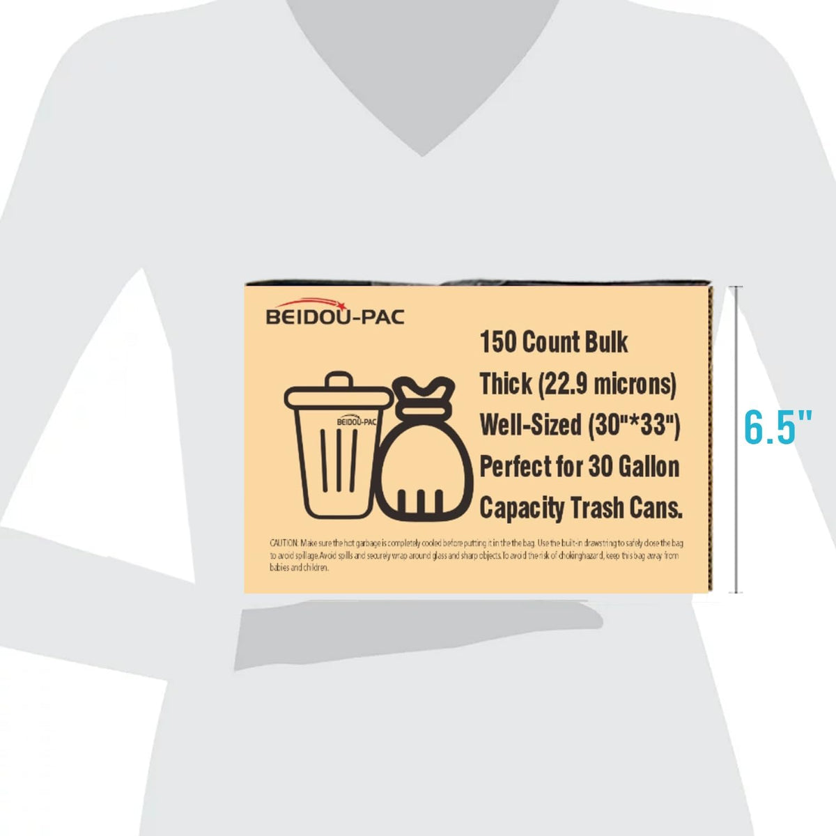 30 Gallon Trash Bags Drawstring, 150 Count Bulk, Black | Unscented | Heavy Duty Multi-purpose