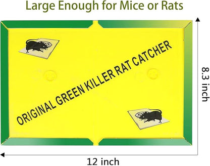Ezoon 12 Pack Large Mouse Glue Traps with Enhanced Stickiness, Rat Snake Sticky Pad Board for House