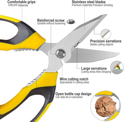 Ultra Sharp Stainless Steel Shears, Heavy Duty Scissors with Protective Cover, All Purpose Carpet
