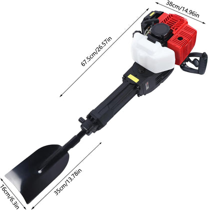 52CC 2 Stroke Tree Digger Machine Garden Planting Shovel Gas Powered Handheld Trencher Digger