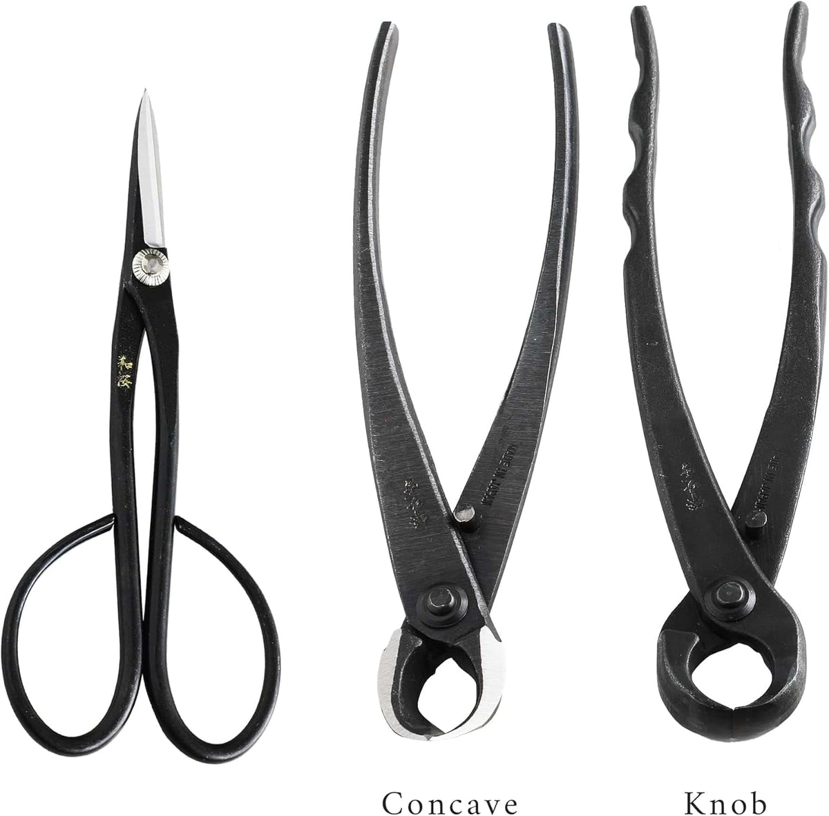 Wazakura Made in Japan 5PCS Bonsai Tool Kit with Roll Bag: Yasugi Steel Satsuki Bonsai Scissors