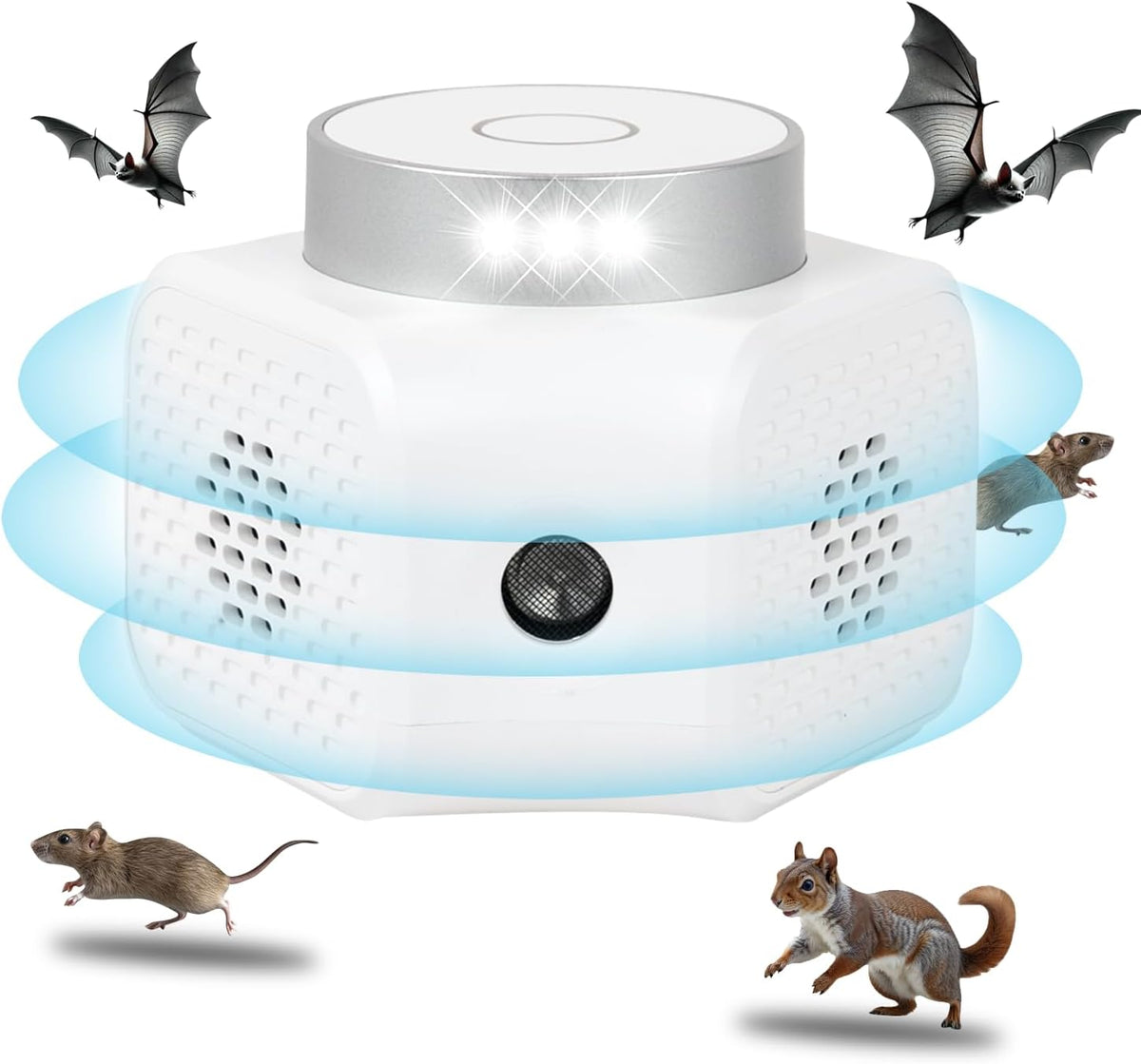Ultrasonic Pest Repeller Plug in – White 4 Modes Rodent Repellent for Mice, Rats, Squirrels, Bats