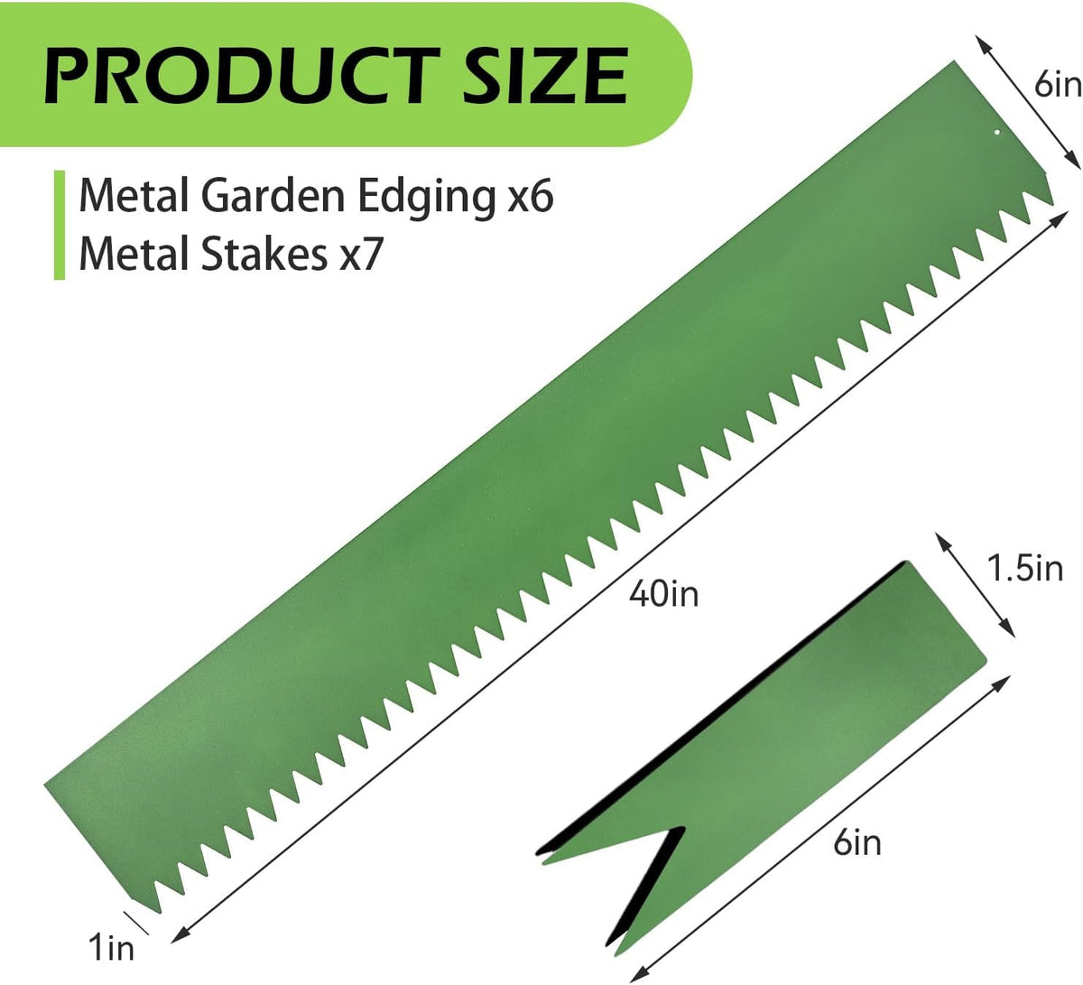 Landscape Edging Kit, Galvanized Steel Edging Landscape Lawn Edging Powder for Lawn Yard, Coated