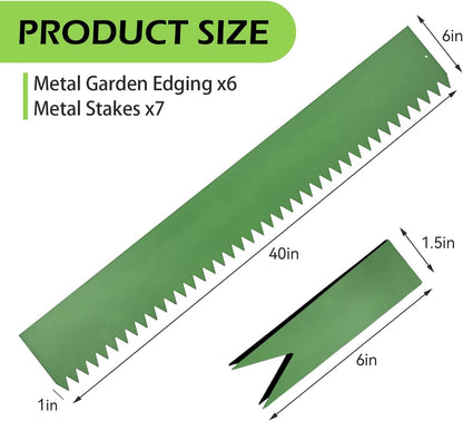 Landscape Edging Kit, Galvanized Steel Edging Landscape Lawn Edging Powder for Lawn Yard, Coated