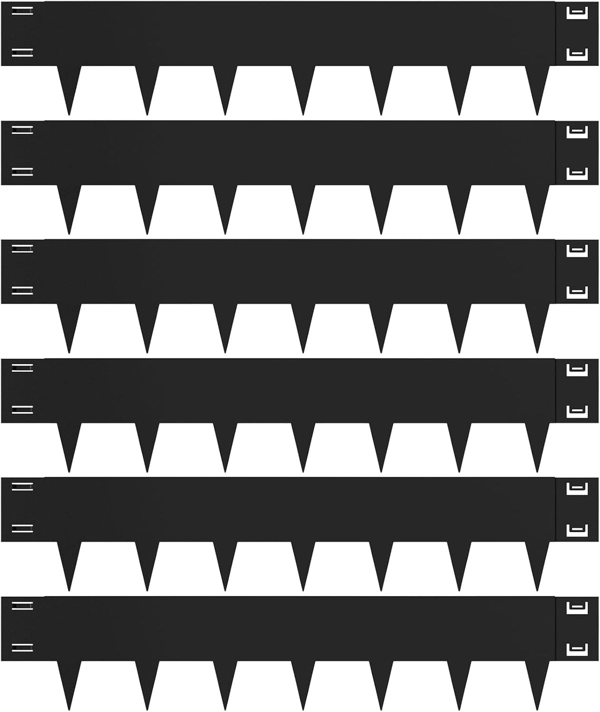 Black Steel Landscape Edging - 6 Pack, 40" L x 10" H Each (20ft Total), Bendable Metal Edging for