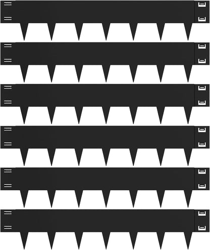 Black Steel Landscape Edging - 6 Pack, 40" L x 10" H Each (20ft Total), Bendable Metal Edging for