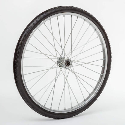 Flat Free Wire Spoke Wheels | 2 Pack Replacement Wheels for Lawn Carts, Wagons | Turf Style Tread |