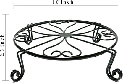 1 pack 10"-12" Metal Plant Stand Outdoor, for Flower Pot Heavy Duty Potted Holder Round Wrought