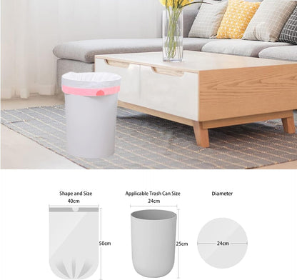 2.6 Gallon Trash Bag Drawstring, Small Garbage Bags 2.6 Gal, 1.18Mil Thickness, 40x50cm, 4.9g/pcs