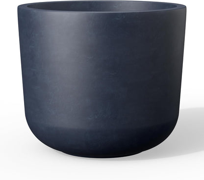 Kante Round Concrete Planter, 13.2 Inch Dia Classic Style Large Plant Pot with Drainage Hole for