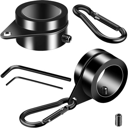 1" Black Flag Pole Rings, 2 Pcs Anti Wrap Aluminum Alloy Flag Pole Clip Swivels, 360° Rotating