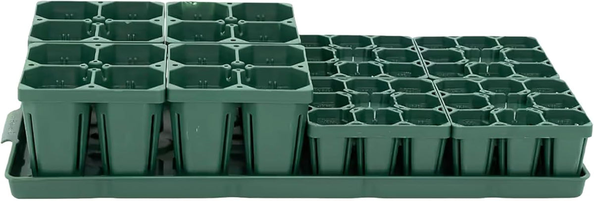 Vego garden Seedling Suite Products, 4 Pack Jumbo Seedling Trays and 4 Pack Standard Seedling Trays