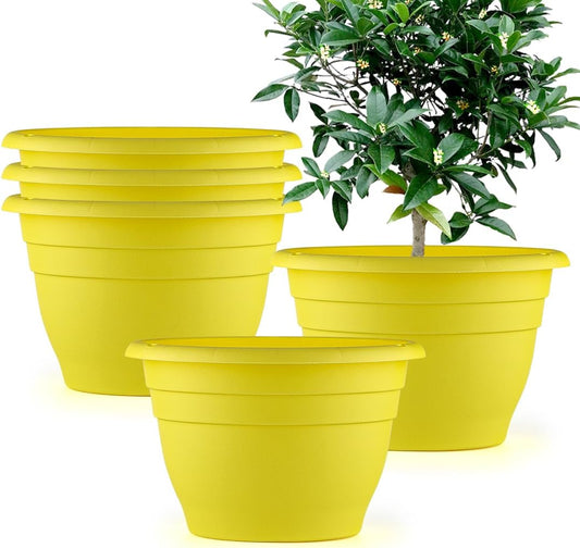 Plant Pot Set of 5, 10" Outside Diameter Flower Pots, 8.5" Inner Diameter Plant Planters with