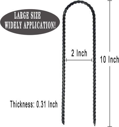 10"x2" Trampolines Wind Stakes Heavy Duty U Shape Galvanized Steel Trampoline Stakes Ground Anchors