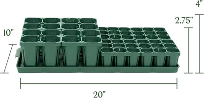 Vego garden Seedling Suite Products, 4 Pack Jumbo Seedling Trays and 4 Pack Standard Seedling Trays
