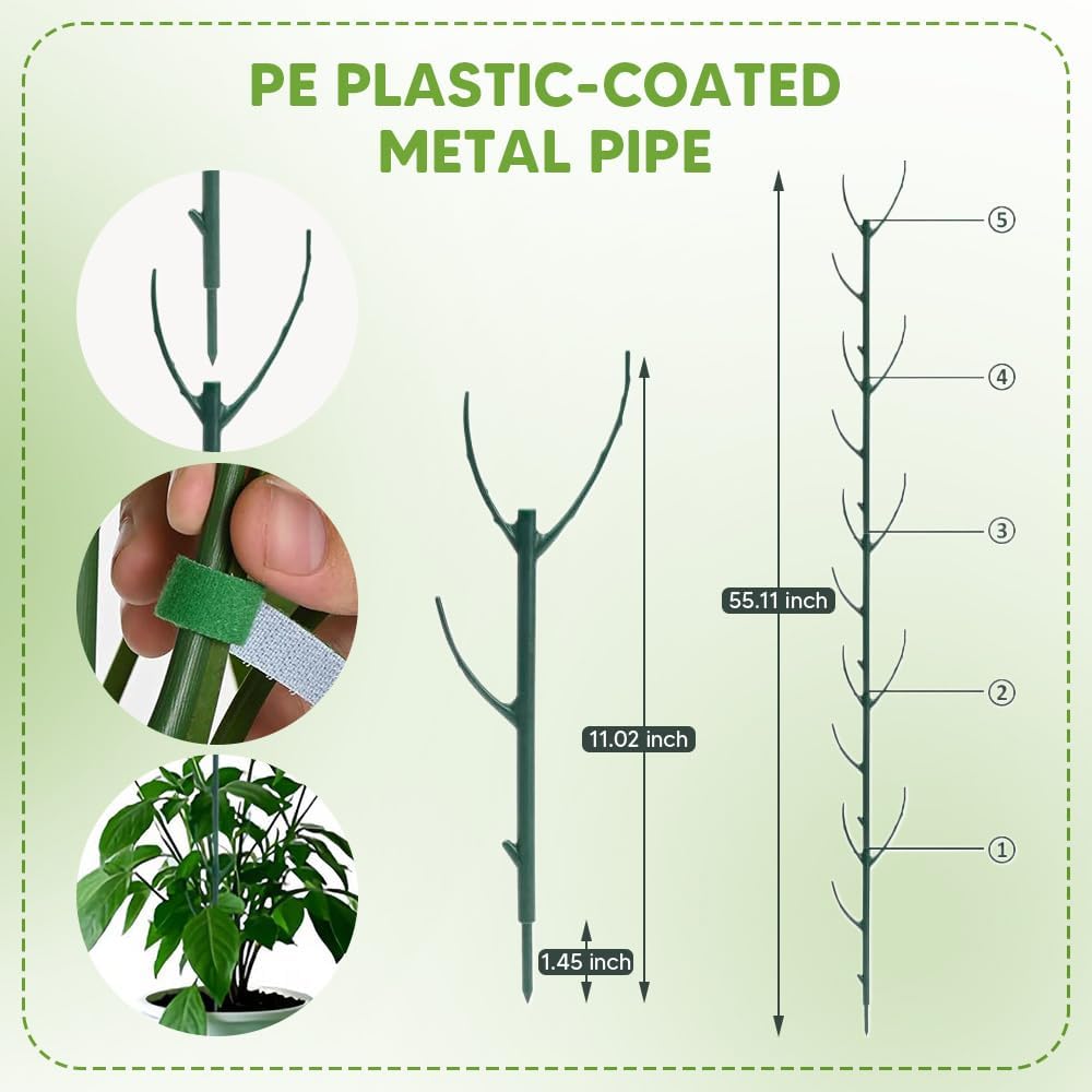 5 Pack Stackable Monstera Plant Support, Garden Plant Stakes for Indoor Outdoor Plants, Climbing