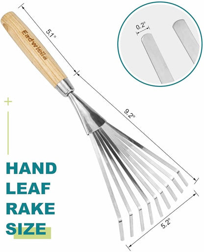 Hand Cultivator with 9-Teeth Rake - 14.4 Inch for Garden Bed Cultivating Soil, Weeding, Raking