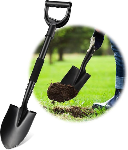 COCONUT 31 Inch Small Garden Shovel, Lightweight Metal Shovel with Black, Padded, Ergonomic D-Grip