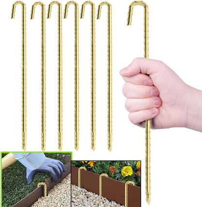 Landscape Stakes 9 Pack, 10 Inch Garden Landscape Anchoring Stakes for Terrace Board, Landscape