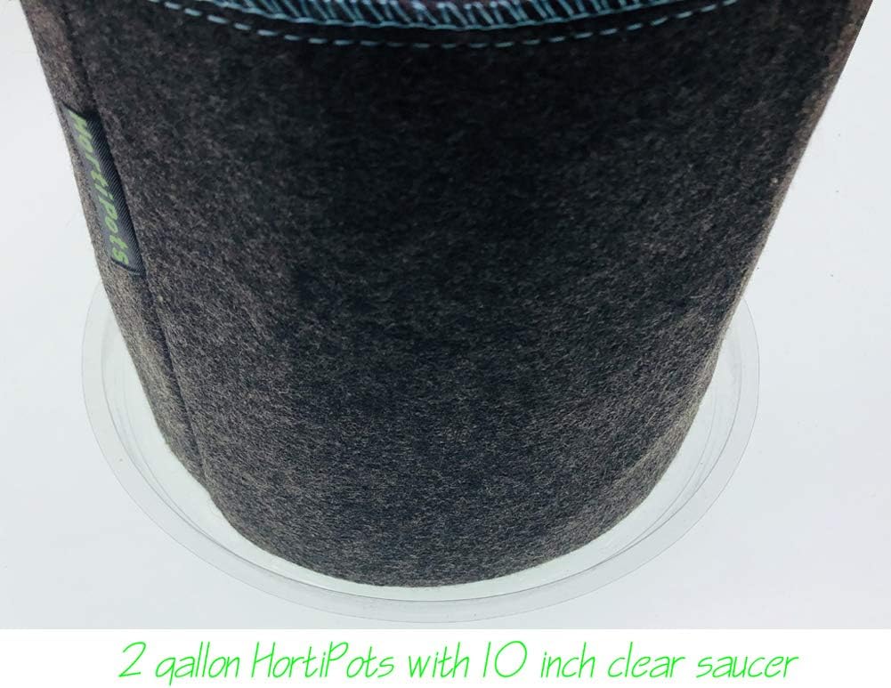 HORTIPOTS Fabric Pots 2 Gallon Non So Floppy Air Pruning Non Woven Black Gray Grow Bags (Pack of 6)