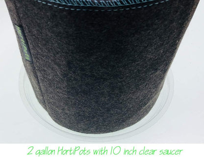 HORTIPOTS Fabric Pots 2 Gallon Non So Floppy Air Pruning Non Woven Black Gray Grow Bags (Pack of 6)