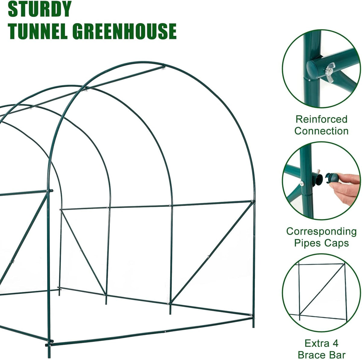 10×7×7 FT Greenhouses for Outdoors Heavy Duty, Large Walk in Green Houses for Outside with 6