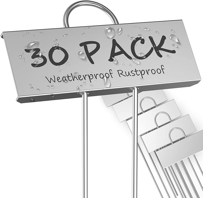 STARTOSTAR 30-Pack Metal Plant Labels Weatherproof Garden Markers,Height 10.6'', Label Area 3.5''X