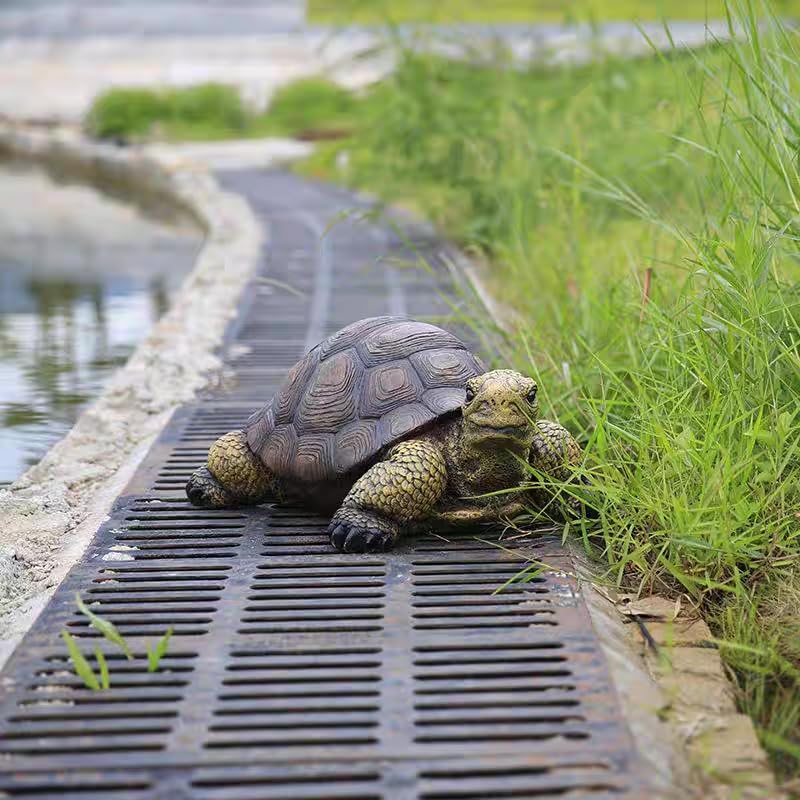 Garden Turtle Statue Decoration, Large Realistic Tortoise Figurine, Outdoor Lawn Ornament Garden