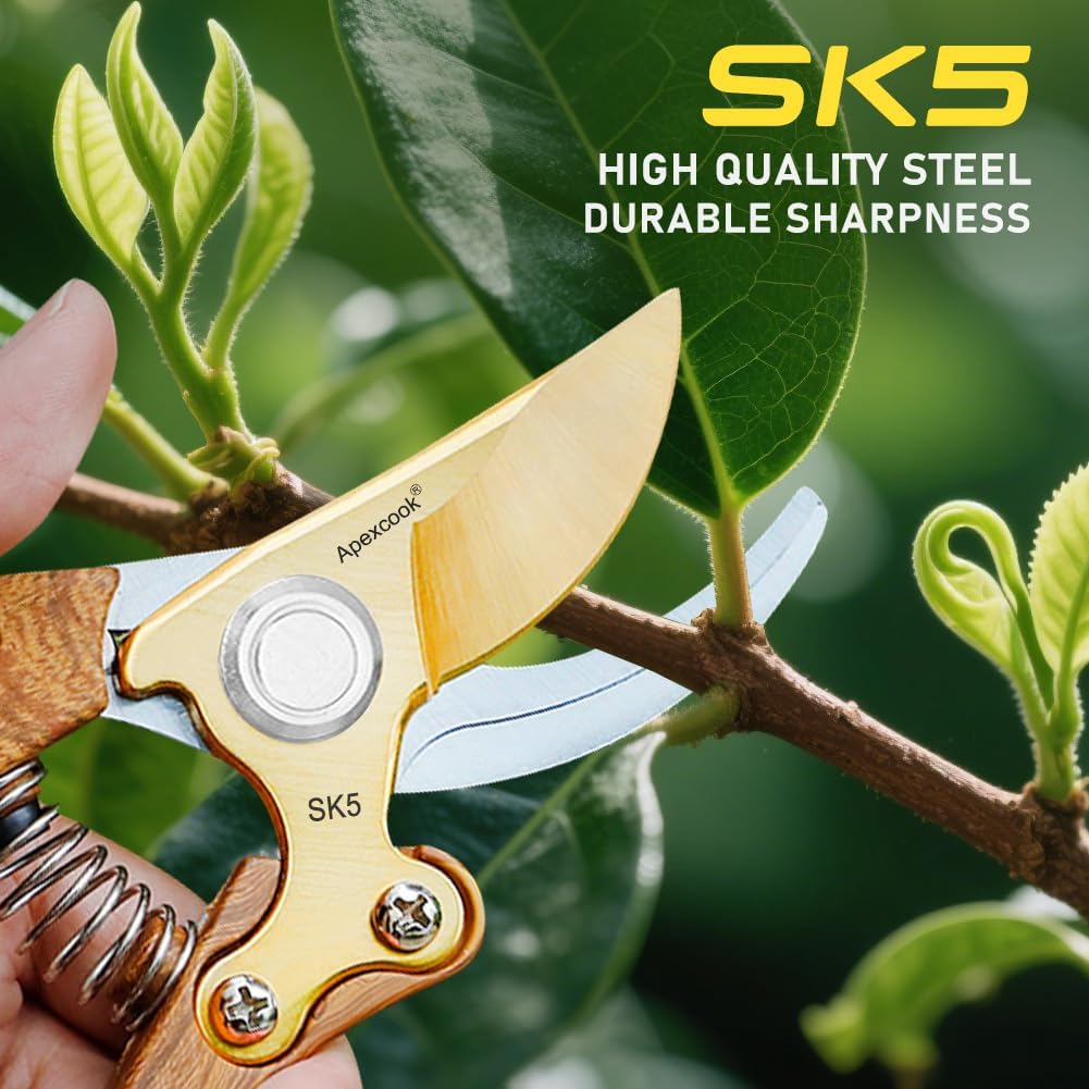 Garden Shears, Handheld Pruning Shears for Heavy Duty, Ergonomic Gardening Tools for Pruning