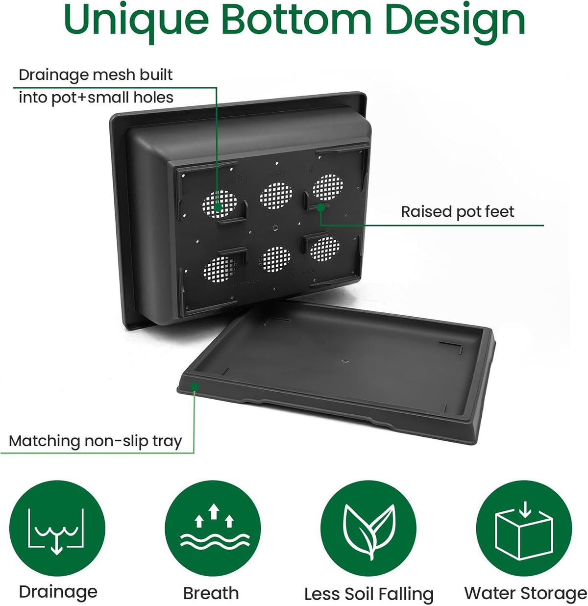 GROWNEER 3Pcs 18 Inch Bonsai Training Pots Large Bonsai Tree Starter Pot Kits with Drainage