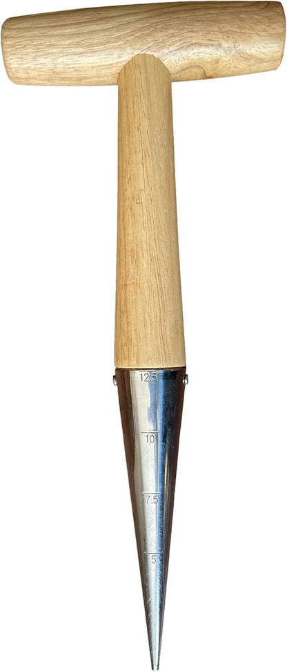 Garden Guru Steel Dibber Bulb Planter Tool for Planting Seeds & Bulbs - Depth Measurements, High