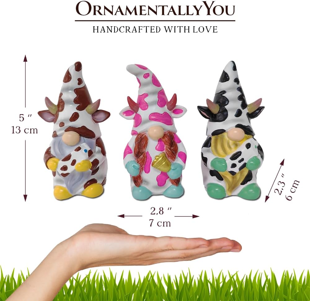 Spring & Summer-Themed Garden Statues – Adorable Outdoor Decor for Lawn, Patio & Porch (Cow Gnome