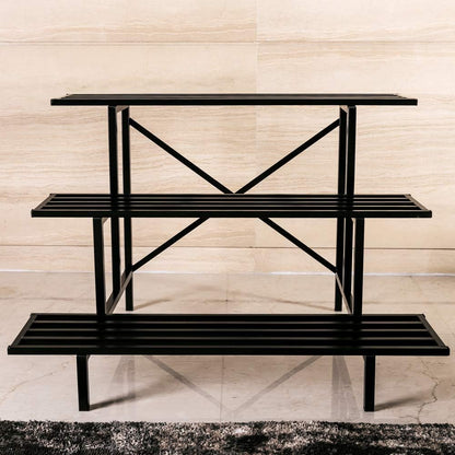 Zhongma 3 Tier Sturdy Metal Plant Stand, L35.43 x W26 x H23.6 inch, Heavy Duty Plant Holder for