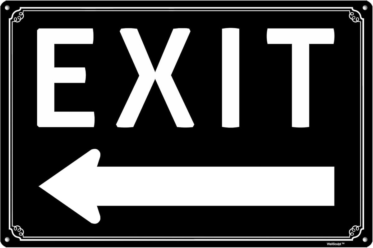 12x16"Exit Sign with Right Arrow - High-Intensity Aluminum Parking Lot Sign, Weatherproof &