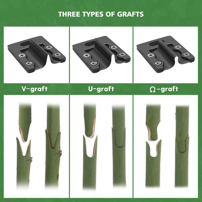 FUJIWARA 3-in-1 Garden Grafting Tool, Pruning Scissors Kit, U/V/Omega-Graft Seedling for Fruit Tree
