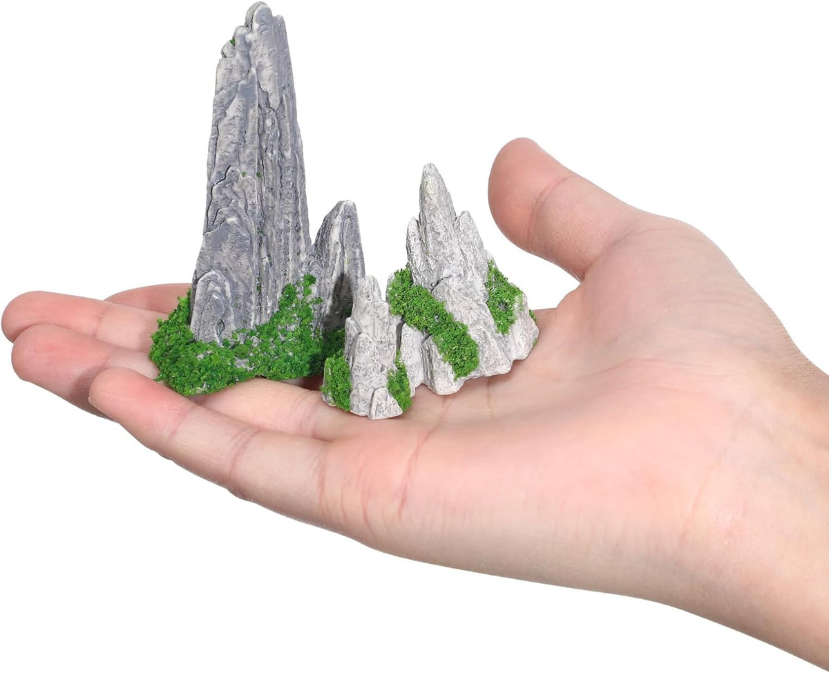 8Pcs Mini Rockery Zen Garden Accessories Mini Terrarium Decor, Miniature Mountain Bonsai Figurines