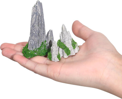8Pcs Mini Rockery Zen Garden Accessories Mini Terrarium Decor, Miniature Mountain Bonsai Figurines