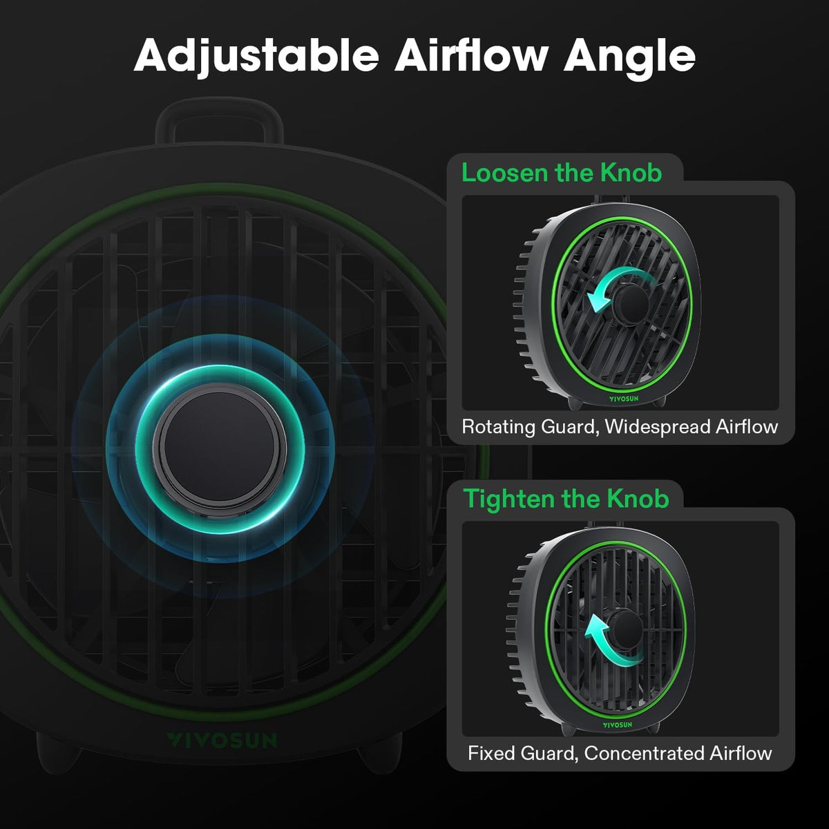VIVOSUN AeroWave D4, 4” Grow Tent Clip Fan with Detachable Hook, 3-Speed Strong & Quiet Airflow