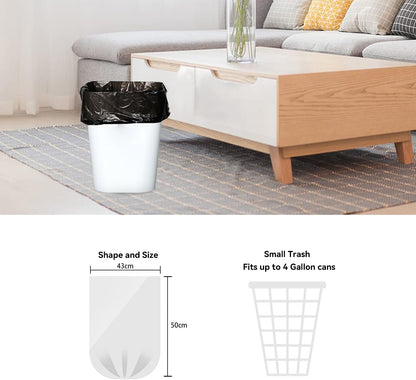 4 Gallon Trash Bag, Pack of 100, Multipurpose Small Garbage Bags for Home, Office, Yard