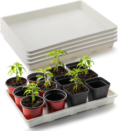5 Pack Nursery Pot Tray, Carrying and Holding Plant Tray for Pot 24 Cell Carrying Holder Drainage