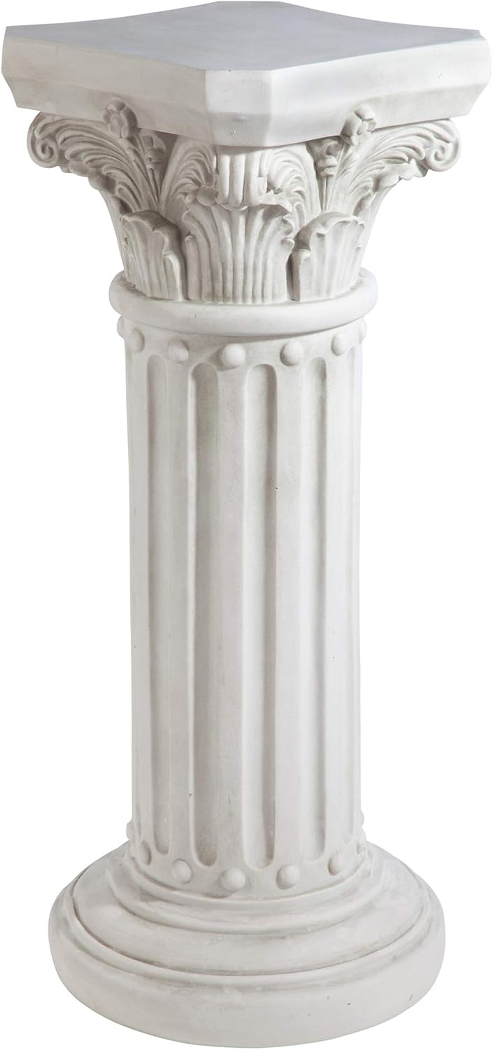 Design Toscano Athena Corinthian Furniture Pedestal Column Plant Stand, 16 Inches Wide, 16 Inches
