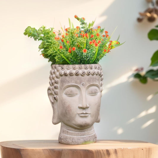 Buddha - Face Flower Pot - Head Planters - Garden Statue - Cactus Succulents Planter Pot Indoor