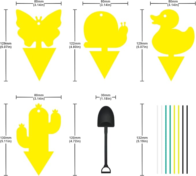 Gideal 48-Pack Dual-Sided Yellow Sticky Traps for Indoor/Outdoor Use, Gnat Trap for Flying Plant