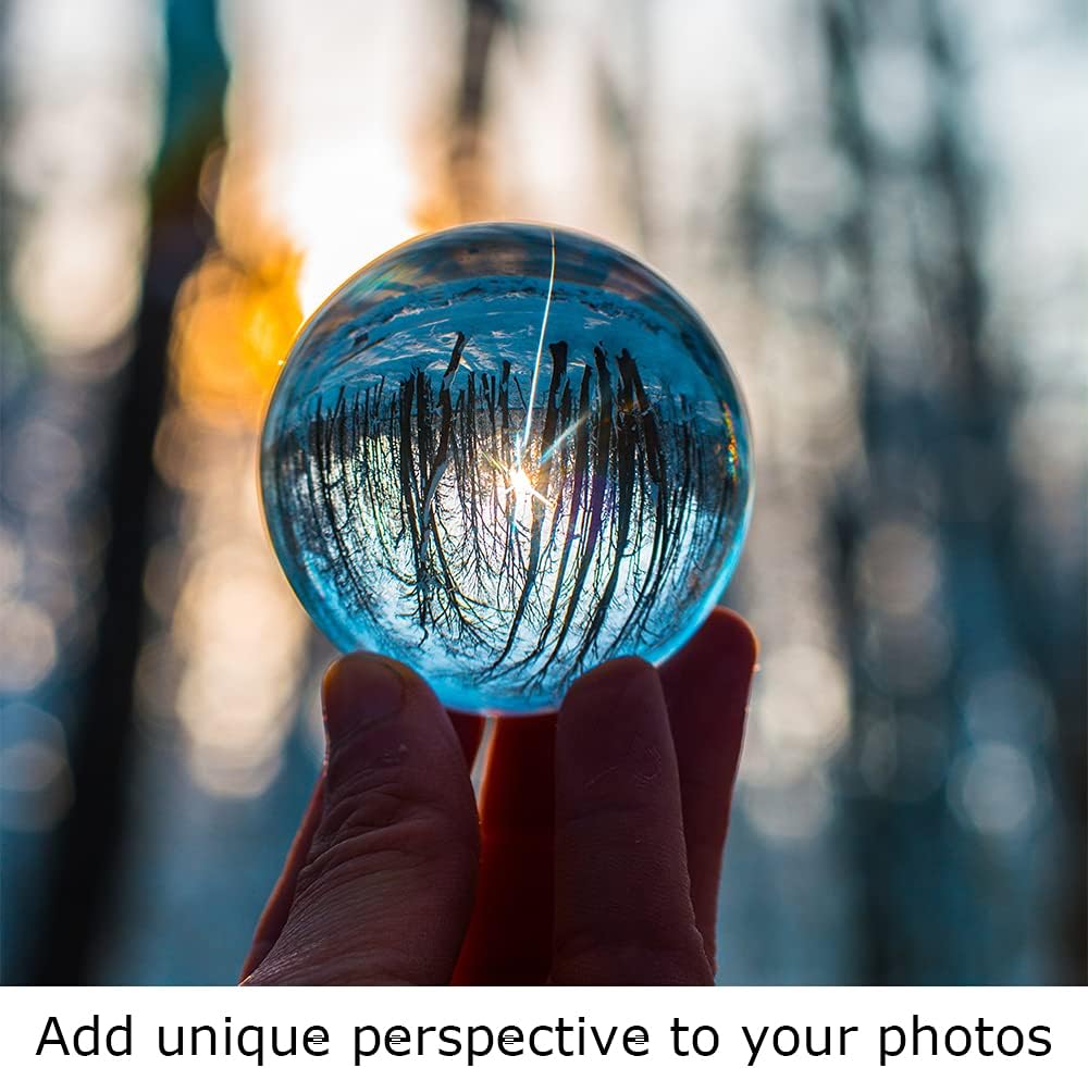 Modaier Crystal Ball 80mm Crystal Ball with Wooden Stand and Gift Box for Magic,lensball